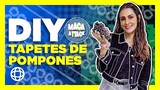 Tapetes DIY hechos con pompones de estambre ¡muy fáciles de hacer [upl. by Mikihisa]