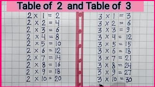 Learn Multiplication Table of 2 and 3  Table of 2  Table of 3  Table of 2 and Table 3  123 [upl. by Aivekal]