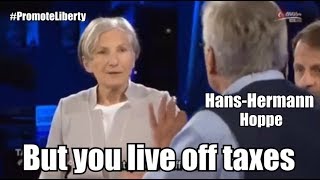 HansHermann Hoppe tells a Judge she lives off taxes in this sick burn [upl. by Aldin]