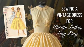 Sewing A Vintage 1950s Dress Pattern For Martin Luther King Day asmr [upl. by Enilekaj]