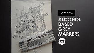 Tombow ABT Pro AlcoholBased Gray Tones Markers [upl. by Suneya958]