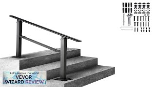 VEVOR Stair Handrail Railing 3 ft 3 Steps Handrails for Outdoor Carbon Review [upl. by Kaila]