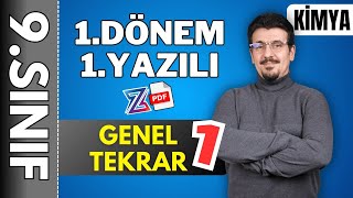 9sınıf Kimya 1Dönem 1Yazılıya Hazırlık  GENEL TEKRAR 1  2024  2025  📂Ücretsiz PDF [upl. by Josh]