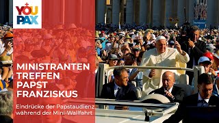 Ministrantenwallfahrt in Rom Treffen mit Papst Franziskus bei der Papstaudienz [upl. by Elyc19]