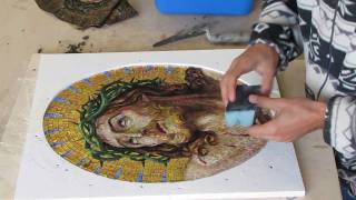 How an artistic mosaic is madeRealizzazione di un mosaico artistico [upl. by Chick]