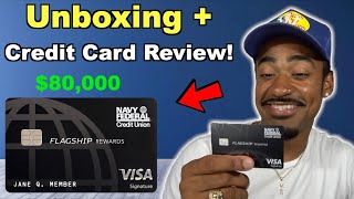 Navy Federal Black FlagShip Credit Card Unboxing  Credit Card Review [upl. by Yddub]