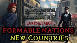 NEW FORMABLE NATIONS  Hearts of Iron 4 La Resistance Dev Diary [upl. by Checani286]