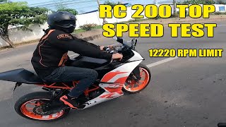 KTM RC 200 Top Speed Test All Stock [upl. by Mychael990]