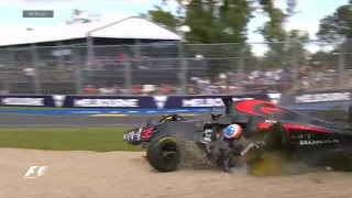 Accidente FAlonso GP Autralia 2016 [upl. by Kcirddot521]