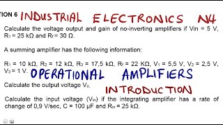 Industrial Electronics N4 Operational Amplifiers Introduction and Question Papers mathswithadmirelightone [upl. by Zeculon]