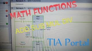 Math Functions TIA Portal  Add Sub Mul Div  How To [upl. by Ianaj185]