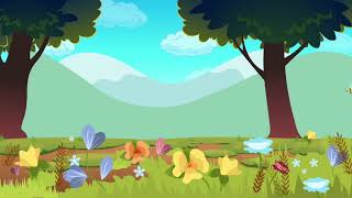 🐝🎶 Bee Flowers Grass Forest Trees Nature Kids Cartoon Background [upl. by Nurse402]