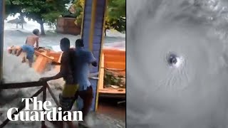 Wind rain and floods as Hurricane Beryl tears through Caribbean [upl. by Aietal]