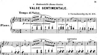 Tchaikovsky  Valse Sentimentale  Violin and Piano  Score [upl. by Eiznikcm752]