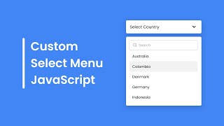 Create A Custom Select Menu with Search Box in HTML CSS amp JavaScript [upl. by Nyer]