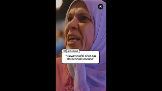 🗣Mujeres palestinas en MadridquotLlevamos 80 años sin derechos humanosquot [upl. by Ateloiv]