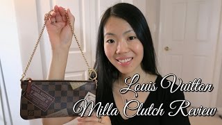 Louis Vuitton Milla MM Clutch Boxing Review  FashionablyAmy [upl. by Eolhc473]