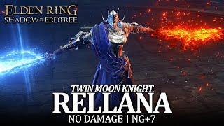 Rellana Twin Moon Knight Boss Fight No Damage  No Parry  NG7 Elden Ring DLC [upl. by Alaj]