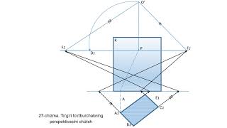 27 chizma To’g’ri to’rtburchakning perspektivasini chizish [upl. by Odnalro]