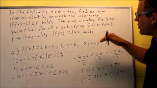 Finding Deltas Algebraically for Given Epsilons Linear Function [upl. by Aneehs915]