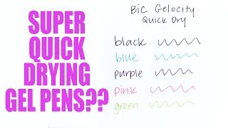 Bic Gelocity Quick Dry  Gel Pens Review [upl. by Siradal304]