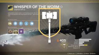 Destiny 2  Whisper of the Worm Catalyst amp Ship schematic Completion run [upl. by Yanaton]