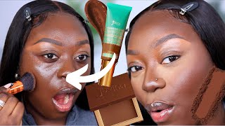 Juvias Place NEW NATURAL RADIANT FOUNDATION  POWDER FOUNDATION Review  Is it Worth the Hype [upl. by Sinnel]