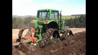 Mascor Soucy Track John Deere Tractor 6930 Matching Plough to Tractor [upl. by Swor880]