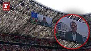 Gică Hagi mesaj pe tabela Allianz Arena înainte de România  Ucraina [upl. by Lehcir871]