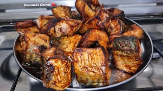 Smoke the MOST Tastiest Mackerel with these 3 simple seasoningsbaked ghana salmon fish recipe [upl. by Shalom]