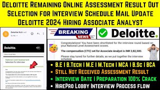 Deloitte NLA Biggest Hiring 2024 Online Assessment Result Declared  Interview Selection Mail Update [upl. by Ecnarrot]