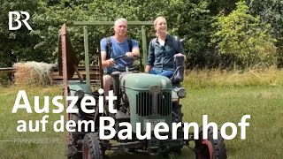 Auszeit auf dem BioBauernhof Glamping Melken amp Traktorfahren  Frankenschau  BR [upl. by Asiul]