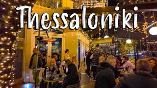 Thessaloniki Greece nightlife walking tour 4k Greece 2024 [upl. by Eleanore]