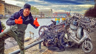 Wir fanden 12 Bikes 1 Roller und 6 Reifen im Fluss 1 TONNE MÜLL [upl. by Yelraf700]