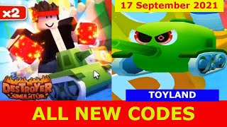 NEW ALL CODES TOYSLAND AND NEW CODES UPDATE Destroyer Simulator ROBLOX  September 17 2021 [upl. by Iidnarb]