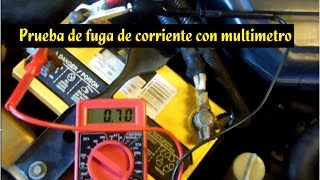 Prueba de fuga de corriente en el auto con multimetro [upl. by Notreb]