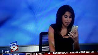 Bay News 9 anchor talking on cell phone on live TV [upl. by Daney]