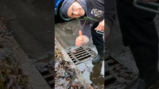 S0312 Unclogging a storm drain in a parking lot in Germany shorts [upl. by Gally]