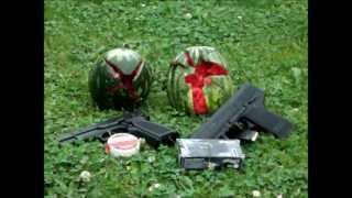 Schusstest  Gasdruckvergleich 8mm und 9mm SSW an Melonen SSW vs Melone [upl. by Anitsirc]