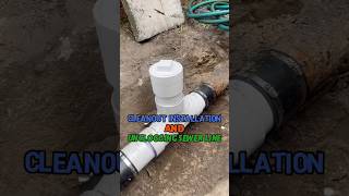 Cleanout installation and unclogging sewer line [upl. by Inami]