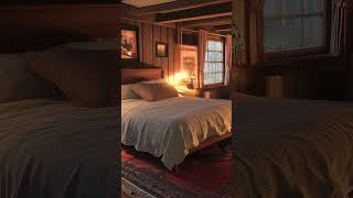 Warm Cabin Ambience at SnowStorm  Cozy Fireplace Sounds for Deep Sleep Stress Relief amp Focus [upl. by Nuzzi568]