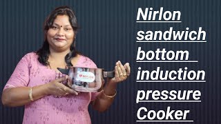 Nirlon sandwich bottom induction frienly outer lid stainless steel pressure cooker 3L Induction [upl. by Sacrod]