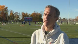 Lewiston Blue Devils suit up and hit the football field year after tragedy [upl. by Aitsirk]