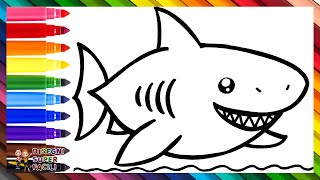 Disegnare e Colorare un Squalo 🦈🌊🌈 Disegni per Bambini [upl. by Keelia223]