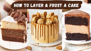 How To Layer And Frost A Cake  Beginner Friendly Guide  How To Cover A Cake With Frosting Top Tips [upl. by Urbannal575]