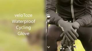 veloToze Waterproof Cycling Gloves Overview [upl. by Darsie]