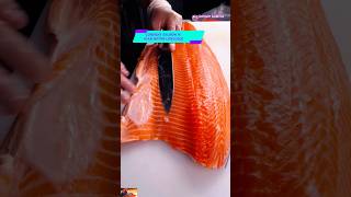 🇯🇵 Salmon Sashimi Slice Challenge ASMR  Perfectly Thin Slices 🍣  Bong Fish Cutter sushi short [upl. by January738]