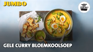 Wat eten we Gele curry bloemkoolsoep [upl. by Aynatan52]