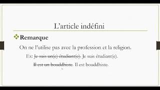 L’article indéfini [upl. by Damarra]