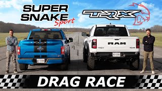 2021 RAM TRX vs 770HP Shelby F150 Super Snake Sport  DRAG amp ROLL RACE [upl. by Nrehtac]